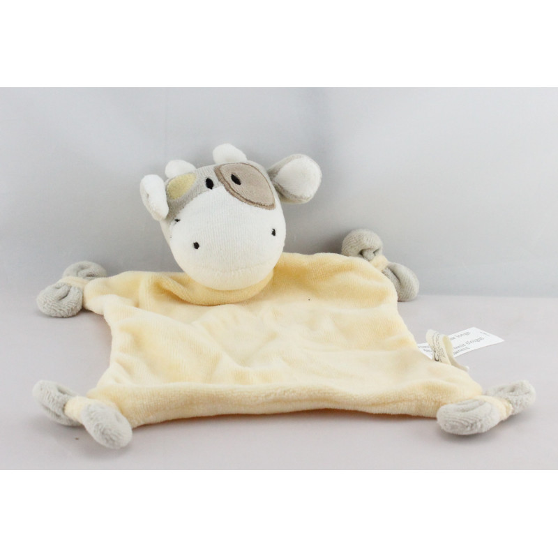 Doudou plat vache girafe jaune SIPLEC
