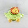 Doudou plat lion vert jaune orange BABY JEMINI