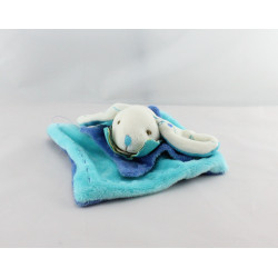 Doudou et compagnie plat carré lapin bleu