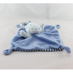 Doudou plat Zébre bleu rayé étoiles NICOTOY