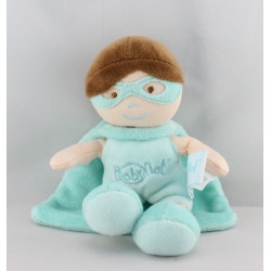 Doudou poupée super héros vert cape BABY NAT 