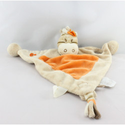 Doudou plat zébre Zamba beige orange NOUKIE'S