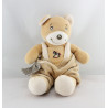Doudou ours beige salopette cheval à bacule NOUNOURS