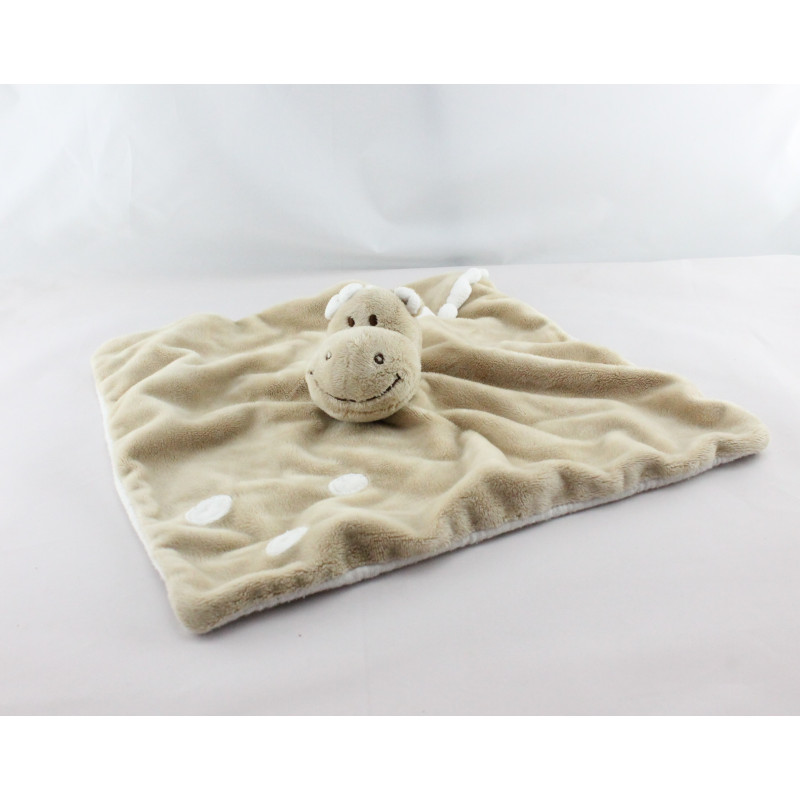 Doudou plat dinosaure beige tache blanche JOLLYBABY