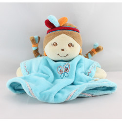 Doudou marionnette fille indienne robe bleu Pinto et Kaya NOUKIE'S