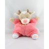 Doudou semi plat vache beige rose les Zamis NATTOU