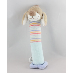 Doudou chien beige bleu baton pouet pouet NATTOU