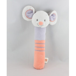 Doudou souris mauve orange baton pouet pouet NATTOU