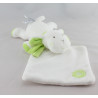 Doudou mouton blanc vert mouchoir BABYSUN