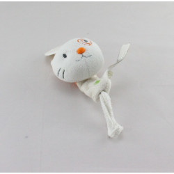 Attache tétine Doudou chat blanc orange KIABI CREATIVTOYS