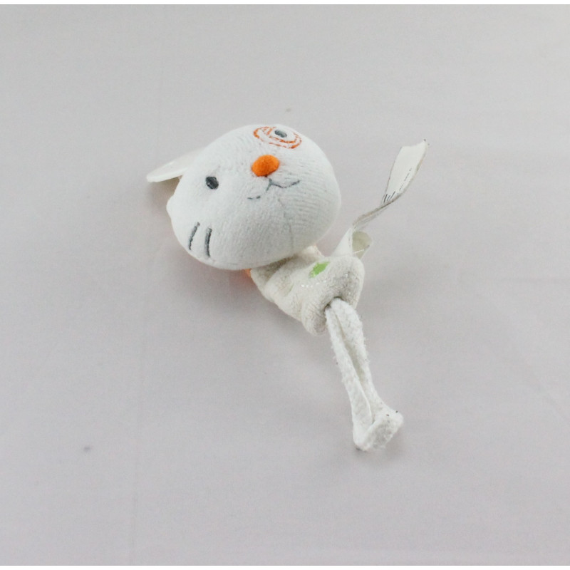 Attache tétine Doudou chat blanc orange KIABI CREATIVTOYS