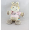 Doudou cheval rose les amis du jardin BEBEREVE