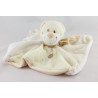 Doudou plat ours écru beige rayé coccinelle NICOTOY