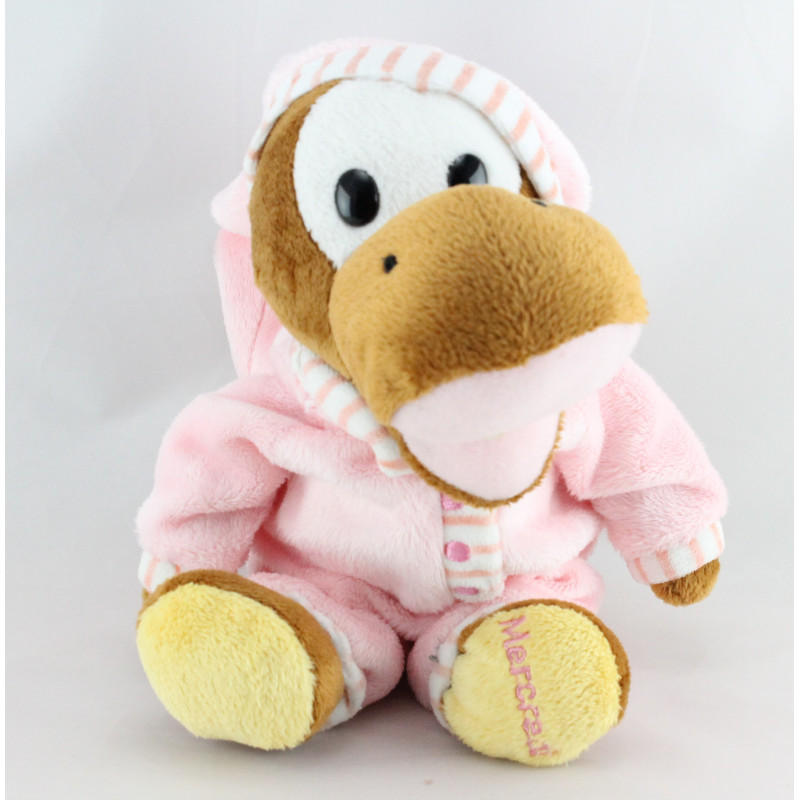 Doudou peluche Dinosaure pyjama rose Mercredi CORA