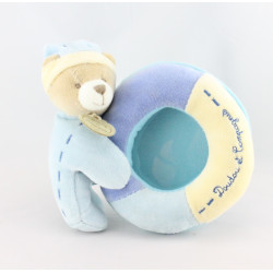 Doudou et compagnie cadre photo ours Léo bleu 