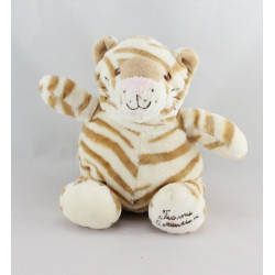 Doudou chat tigre rayé beige TIAMO COLLECTION