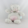 Doudou musical ours gris rose BABY NAT