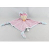 Doudou plat souris bleu rayé rose CP INTERNATIONAL
