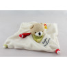Doudou plat ours arlequin col rouge jaune vert DOUDOU ET COMPAGNIE 