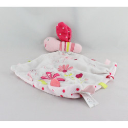 Doudou  plat papillon rose blanc fleurs SIMBA KIABI NICOTOY
