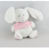 Doudou lapin blanc rose étoiles TEX