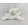 Doudou et compagnie bio plat marionnette ours blanc fleur