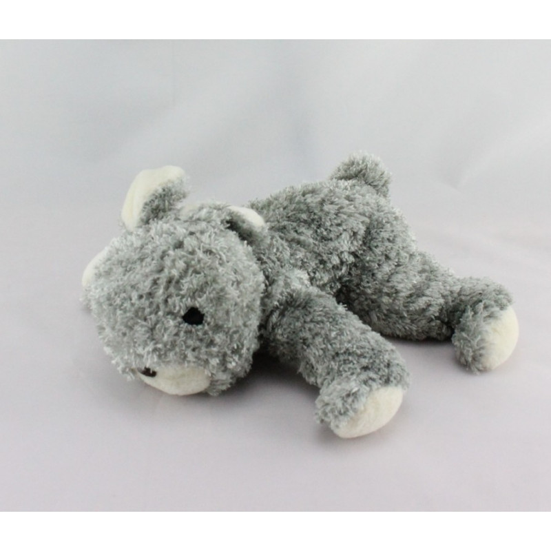 Doudou lapin gris couché NOUNOURS 