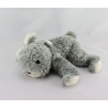 Doudou lapin gris couché NOUNOURS 