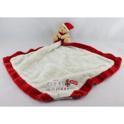 Doudou ours beige rouge mouchoir couverture My First Christmas