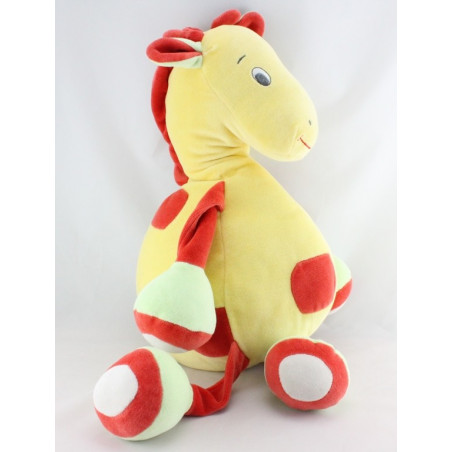 Doudou range pyjama girafe jaune rouge vert SUCRE D'ORGE