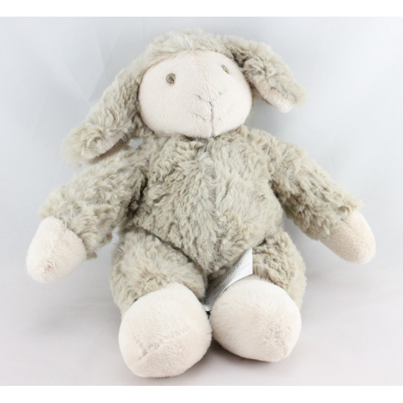 Doudou musical mouton beige marron Oscar J-LINE 
