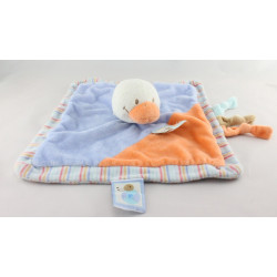 Doudou plat canard bleu orange NATTOU