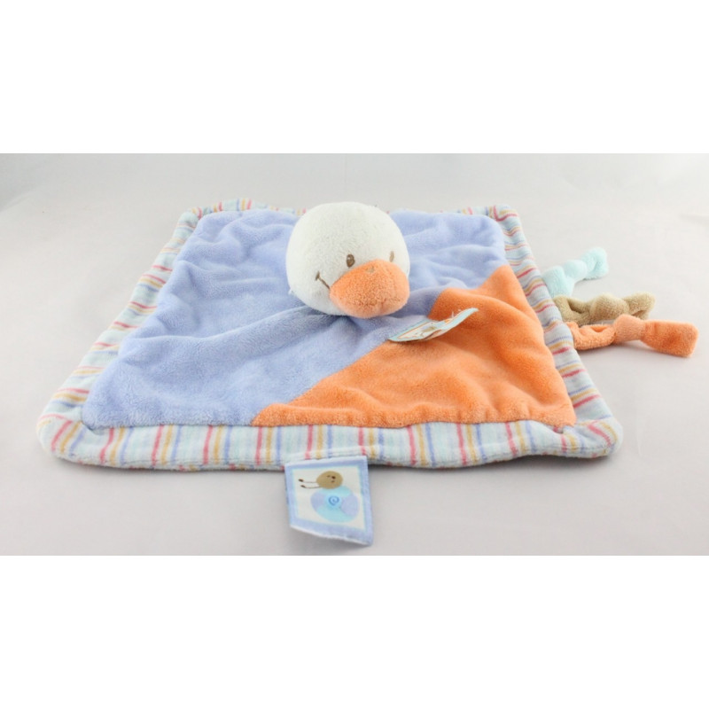 Doudou plat canard bleu orange NATTOU
