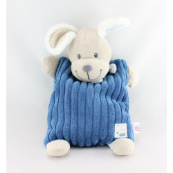 Doudou semi plat chien bleu marine POMMETTE