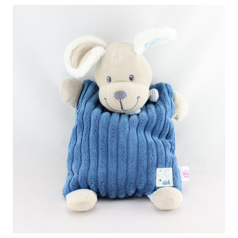 Doudou semi plat chien bleu marine POMMETTE