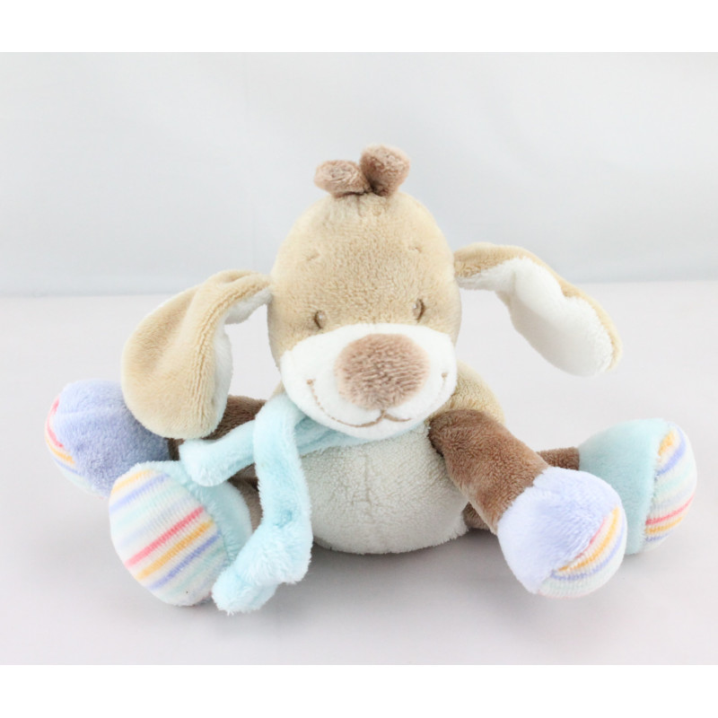 Doudou chien beige bleu escargot NATTOU