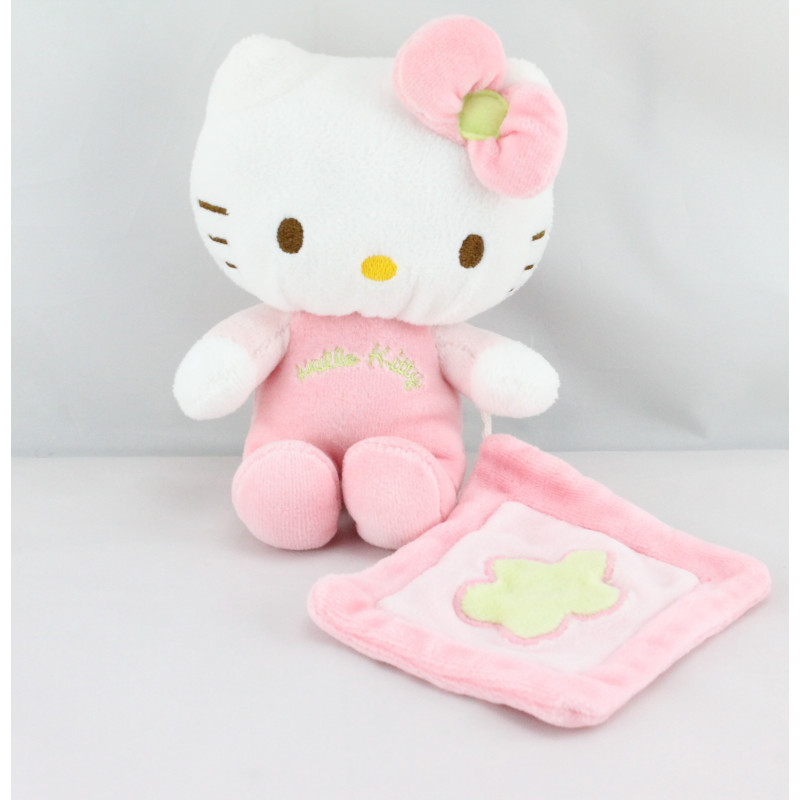 Doudou chat HELLO KITTY rose mouchoir SANRIO LICENSE 