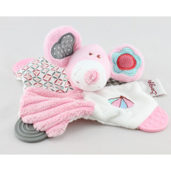 Doudou plat souris rose dentition Bengy