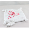 Doudou plat carré blanc papillon AUCHAN