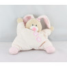 Doudou semi plat lapin rose fleurs BOUT'CHOU BOUTCHOU