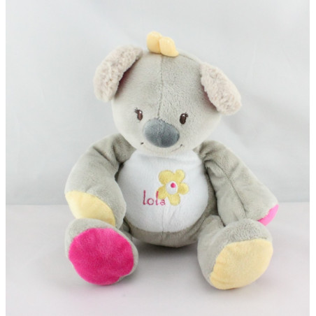 Doudou koala beige rose jaune Arthur et Lola BEBISOL 