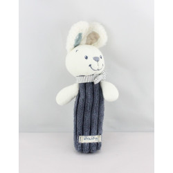 Doudou baton pouet lapin bleu marine NICOTOY 