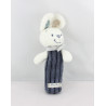 Doudou baton pouet lapin bleu marine NICOTOY 