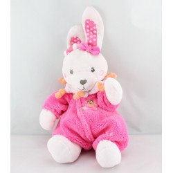 Doudou lapin combinaison rose orange hibou TEX