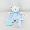Doudou plat ours bleu rayé étoile MAXITA