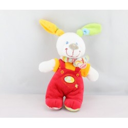Doudou lapin rouge orange NICOTOY 18 cm 