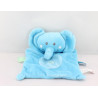 Doudou plat éléphant bleu étiquettes NICOTOY