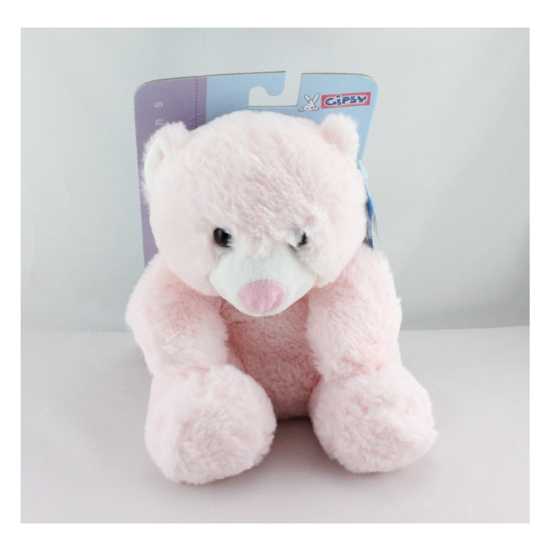 Doudou  peluche ours Huggy Bear rose GIPSY