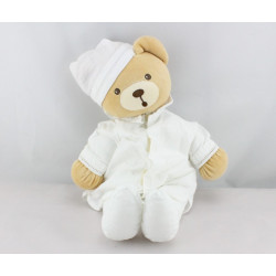 Doudou ours chemise blanche feuilles brodées Dragée KALOO