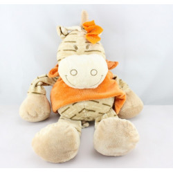 Doudou zébre Zamba beige orange NOUKIE'S